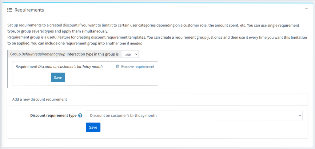 on customer's birthday month requirement